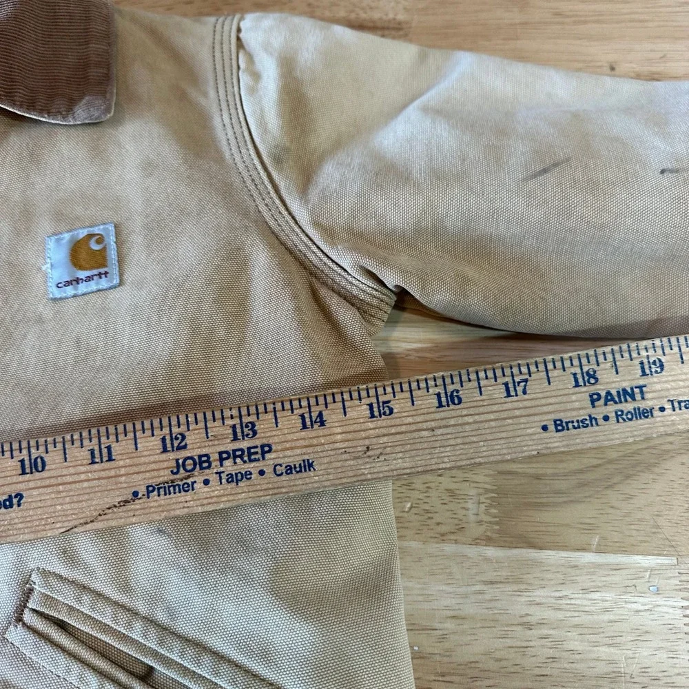 VTG Carhartt Detroit Jacket Brown Tan Lined Canvas Boys Toddler Youth 4-5